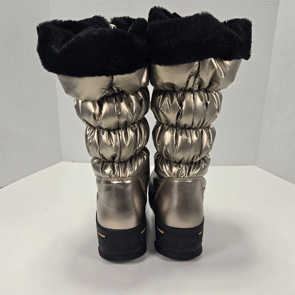 Pajar Toboggan 2.0 Gold Stellare Front Zip Nylon Snow Boots Women's Size 8.5 - Picture 5 of 15